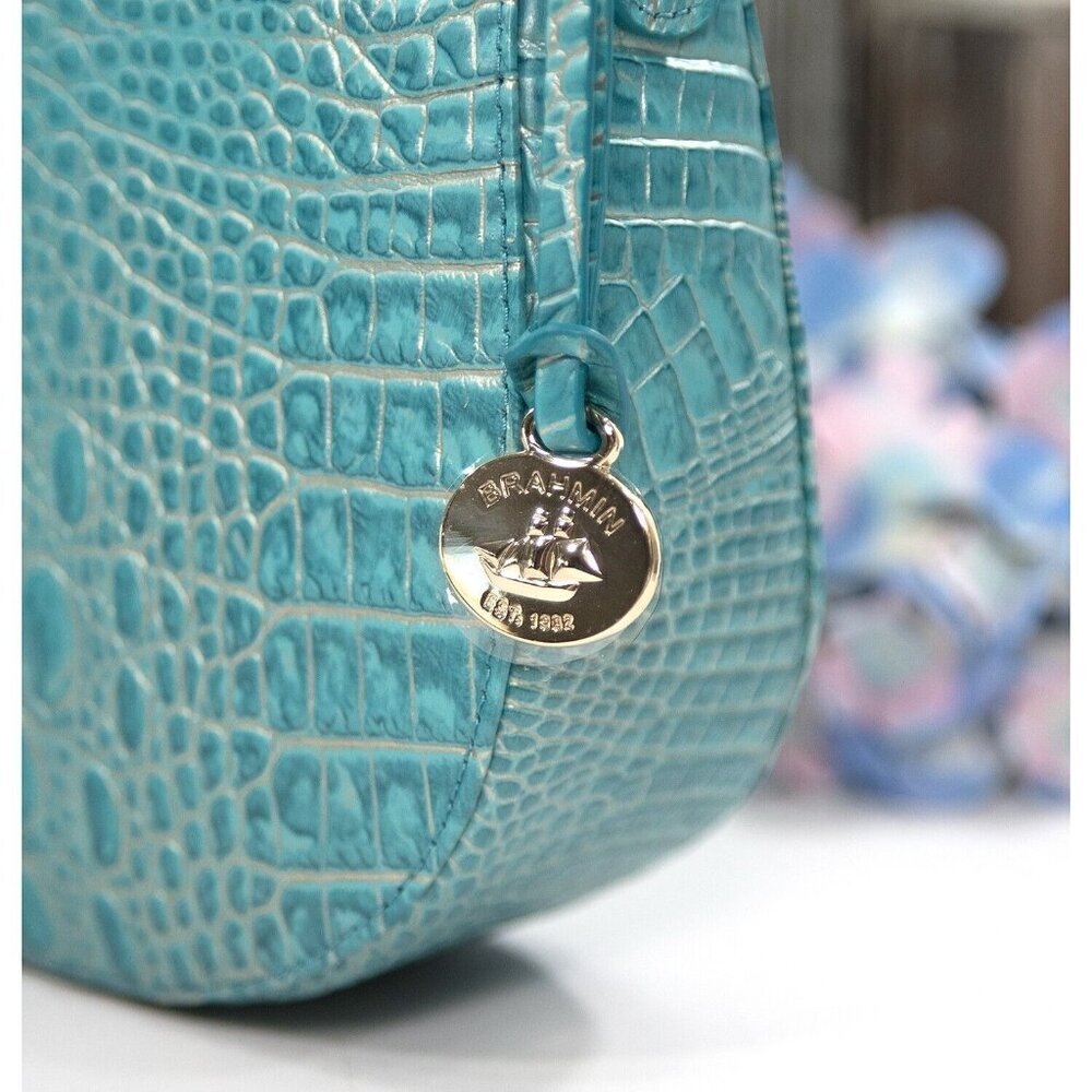 Brahmin Mermaid Turquoise Melbourne Leather Shayna Crossbody Bag NWT - Picture 3 of 8